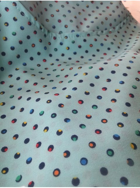 Блуза из принтованной ткани с элегантными разрезами на рукавах. Арт.‎2323