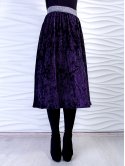 Нарядная велюровая юбка-миди с плиссировкой. Арт.2506