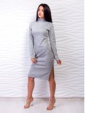 Удобное платье со стойкой с пикантными разрезами по бокам. Арт.2527