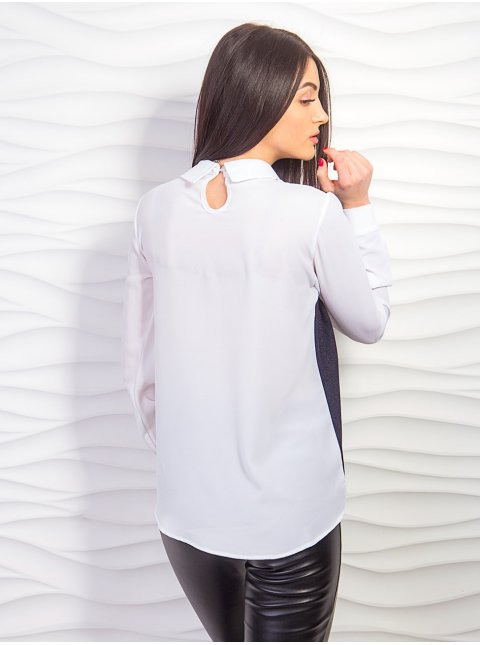 Блуза з шифоновими рукавами і спинкою. Арт.2241