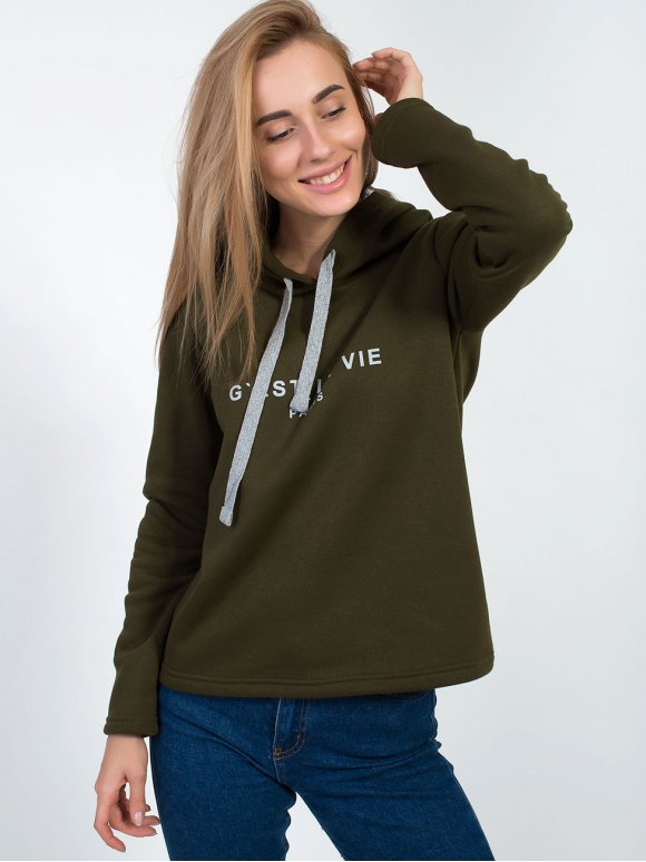 Толстовка с капюшоном и надписью 2852