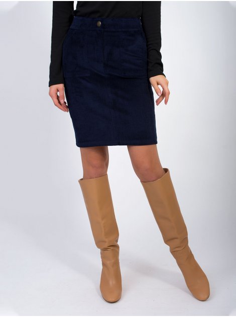 Вельветовая юбка с карманами 2866