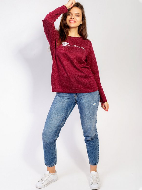 Подовжена кофта з надписом 2868