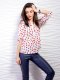 Блуза зі стійкою і хлястиками на рукавах. Арт.2298