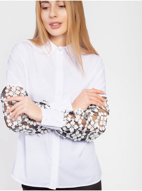 Блуза с кружевными рукавами 2934
