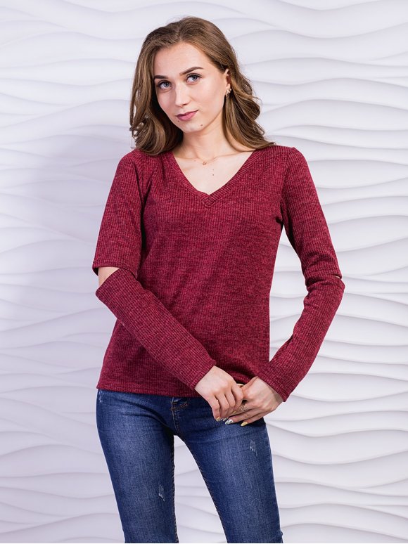 Крута трикотажна кофта з оригінальними рукавами і v-подібним вирізом. Арт.2413 Крута трикотажна кофта з оригінальними рукавами і v-подібним вирізом. Арт.2413