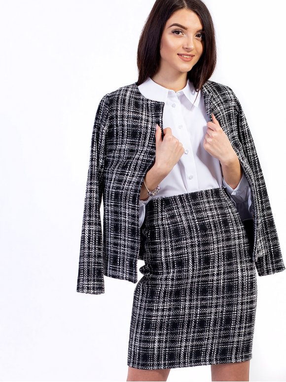 Костюм-двійка: стильний жакет + спідниця по фігурі. Арт.2601
