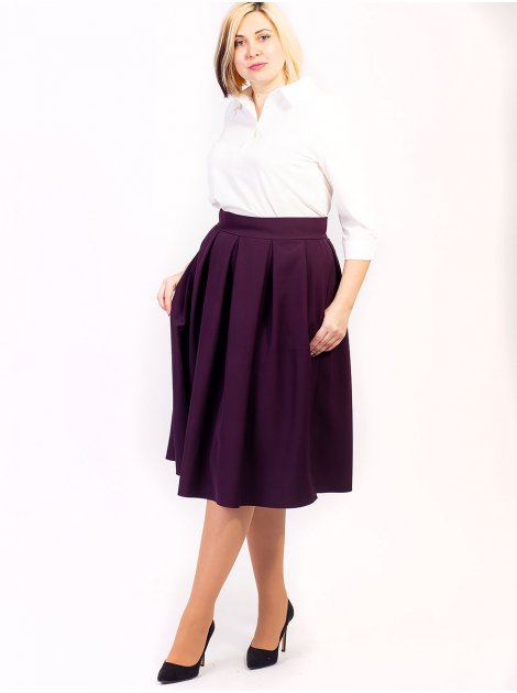 Красивая свободная юбка size+ с удобными карманами. Арт.2618