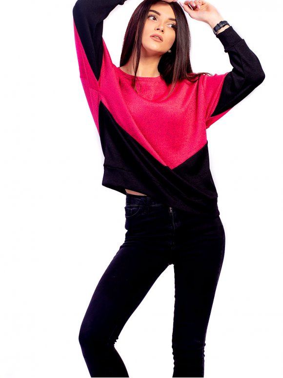 Трендовый комбинированный оверсайз джемпер. Арт.2648 Трендовый комбинированный оверсайз джемпер. Арт.2648