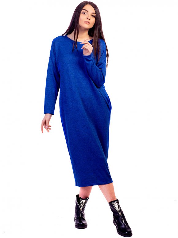 Зручна оверсайз сукня довжини міді з кишенями. Арт.2667 Зручна оверсайз сукня довжини міді з кишенями. Арт.2667