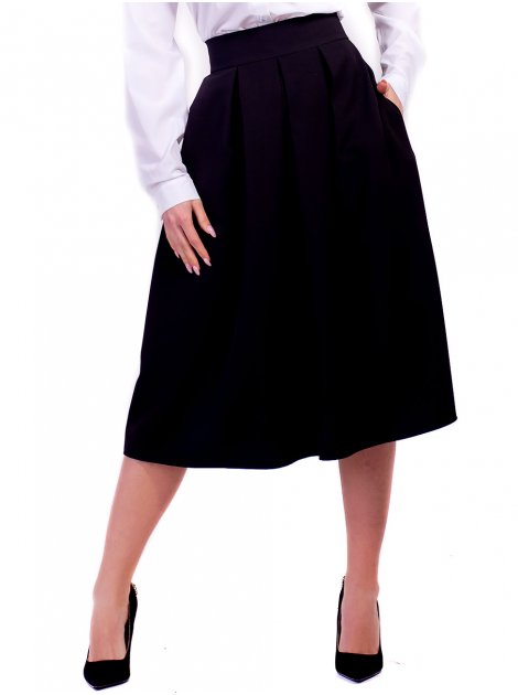 Роскошная миди-юбка А-силуэта со складками и удобными карманами. Арт.2645