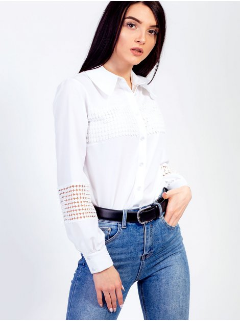 Легкая блуза со вставками изящного кружева. Арт.2478