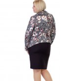 Пиджак size+ с геометрическим узором и фольгированными цветами 2674