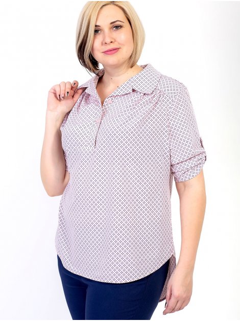 Стильна блуза size+ з подовженою спинкою 2682