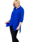 Блуза size+ с фигурным низом и удобными карманами 2660