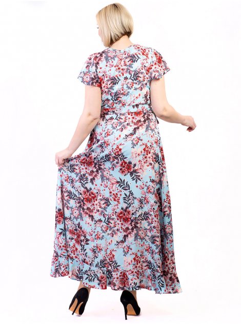Довга сукня size+ з легкої тканини у квіти 2720