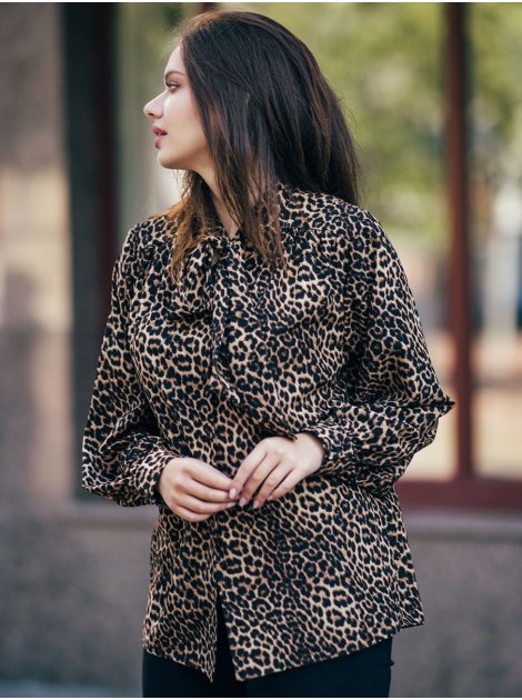 Стильна леопардова блуза 2778