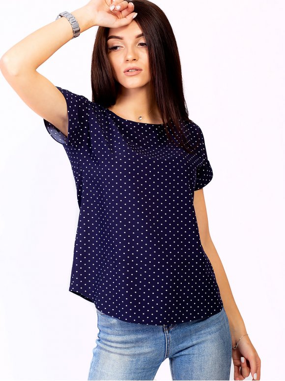 Блуза в горошок з ланцюжком і підвіскою. Арт.2305