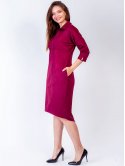 Элегантное замшевое платье size+ с красивыми. пуговицами на рукавах. Арт.2606