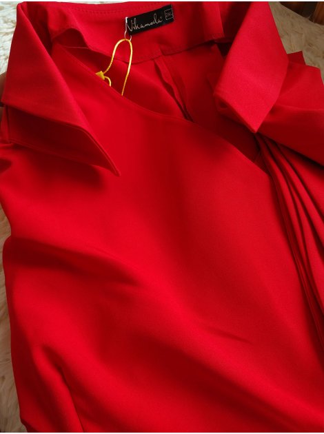 Платье size+ с поясом и воротником пиджачного типа 2702