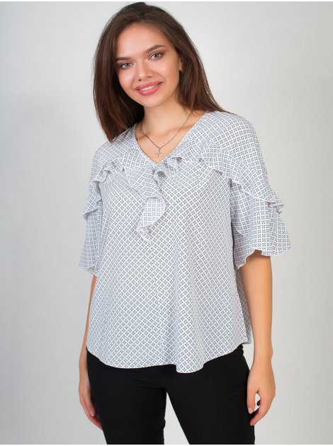 Оригинальная блуза size+ с рюшами 2673