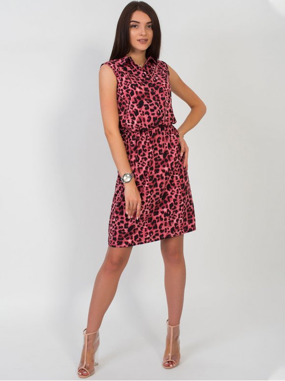 Сукня на резинці з анімалістичним принтом 2722