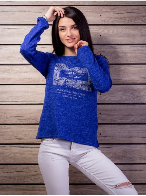 Трикотажний светр з принтом спереду. Арт.2137