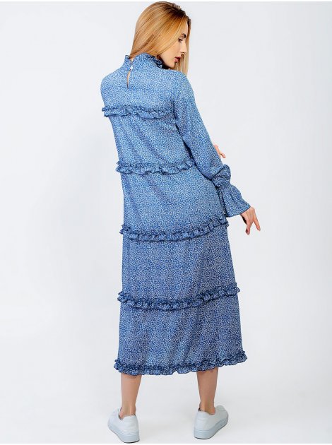 Модна сукня міді з рюшами 2950