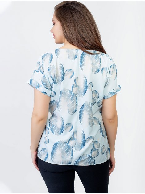 Яркая блуза size+ с коротким рукавом 2967
