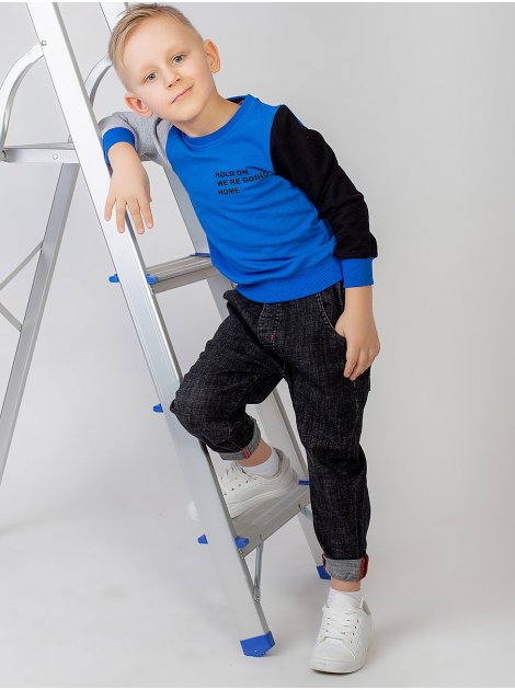 Комбінована кофта для хлопчика з рукавами різного кольору 10009
