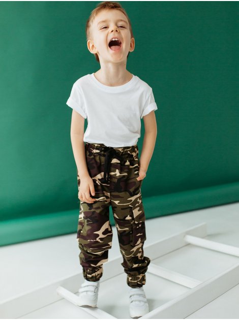 Детские камуфляжные брюки карго 10002