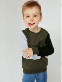 Комбінована кофта для хлопчика з рукавами різного кольору 10009