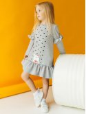 Детское платье с оригинальным принтом и рюшами 10014