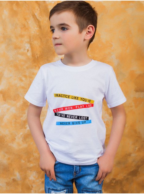 Детская футболка с разноцветным принтом 10027