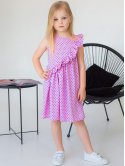 Яркое детское платье с рюшей 10039