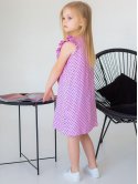 Яркое детское платье с рюшей 10039