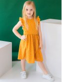 Дитяча сукня в горошок з рюшами на плечах 10036