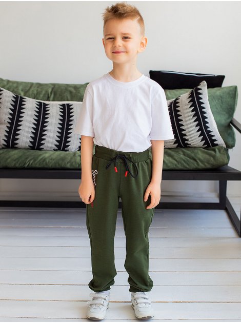 Дитячі спортивні брюки на хлопчика з вишивкою 10032