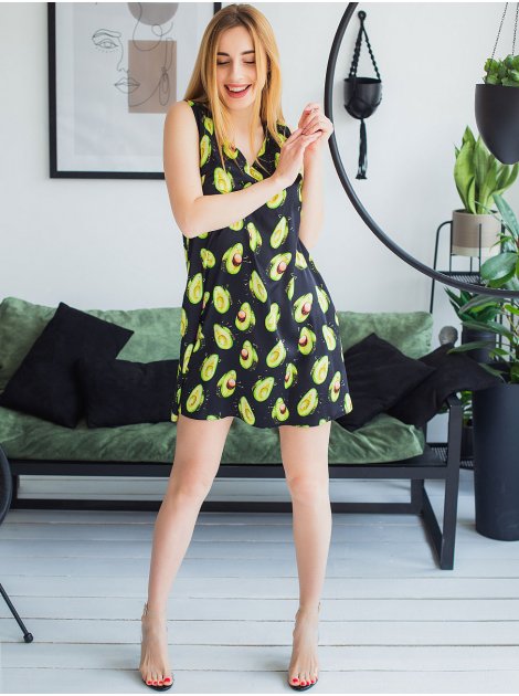 Красива літня сукня з принтом "авокадо" 2975