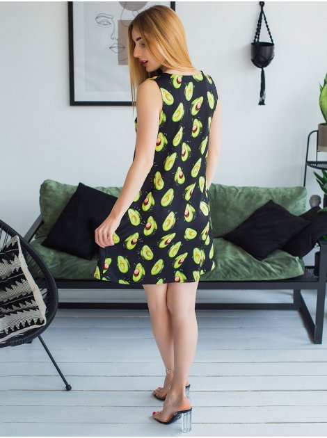 Красива літня сукня з принтом "авокадо" 2975
