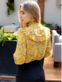 Шифонова блуза з рюшами в квітковий принт 3009