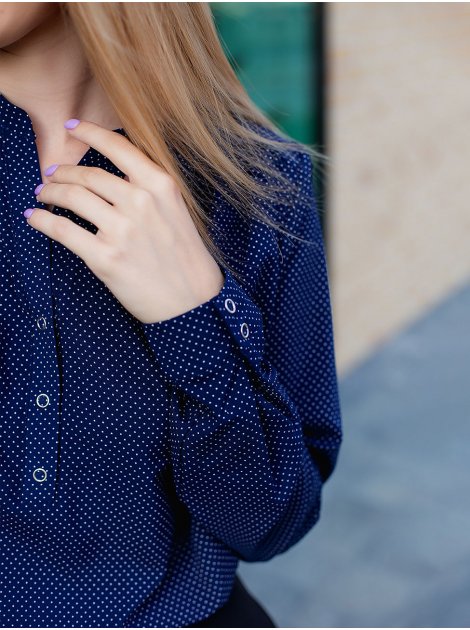 Блуза в горошок на кнопках 3055