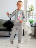 Детский костюм с лампасами и принтом "TikTok" 10051