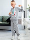 Дитячий костюм з лампасами і принтом "TikTok" 10051