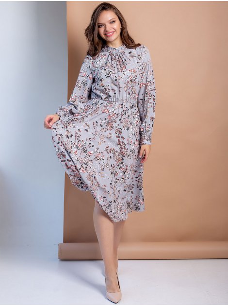 Платье-миди size+ в флоральный принт 3100