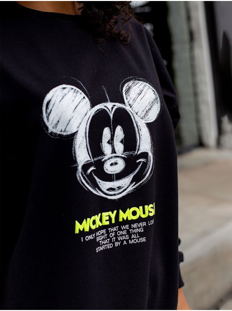 Свитшот кроя оверсайз с принтом "Mickey Mouse" 3068