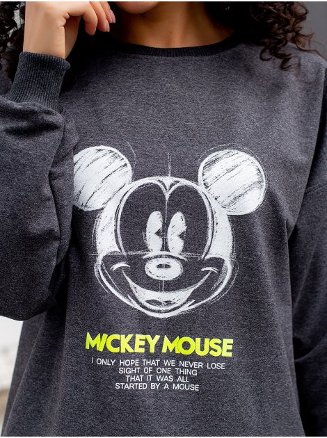 Свитшот кроя оверсайз с принтом "Mickey Mouse" 3068