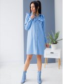 Джинсова сукня-сорочка з рюшами 3071