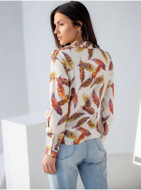 Блуза с принтом "перья" 3063
