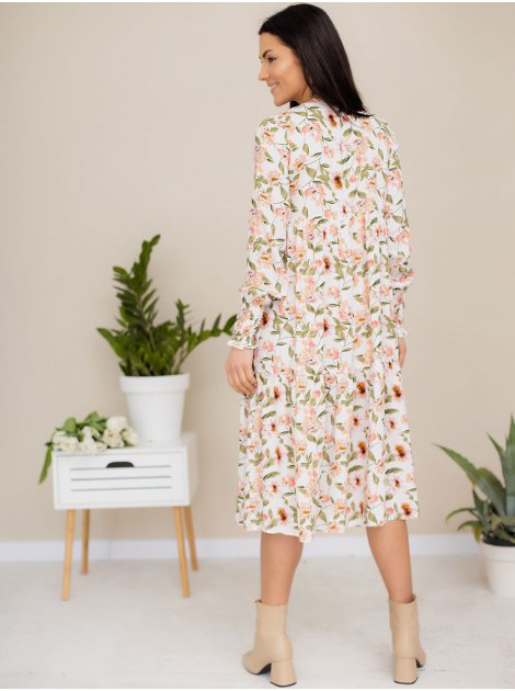 Легкое платье-миди из ткани в цветочный принт 3182